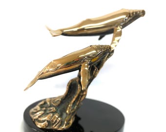 Humpback Whale Bronze Sculpture - Mother and Baby, Limited Edition