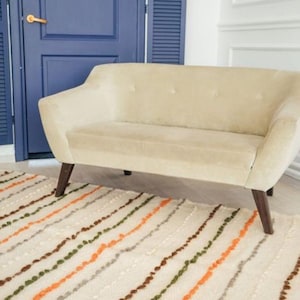 Handcrafted Wool Blanket or Rug, One-Side Brushed (fluffy) Cozy Coverlet, Natural Warm Rug, Warm couch throw blanket, bedspread
