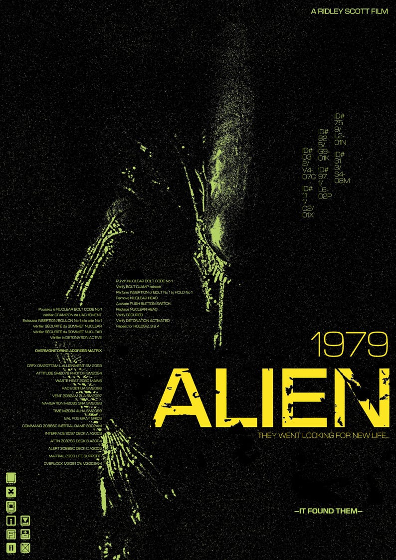 Alien Movie Poster: 1979 Sci-fi Horror Film Print - Etsy