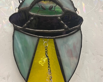 Attrape-soleil en vitrail d'enlèvement de gomme, décoration de fenêtre faite main