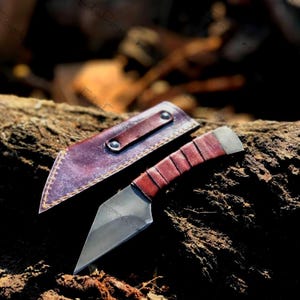 Handmade Viking Seax Knife with Leather Sheath: Cosplay Prop Replica knife