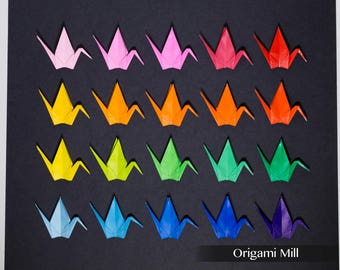 3 inch solid color cranes (20 pieces in 20 rainbow colors)