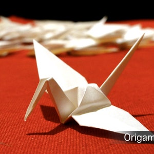 3 inch white cranes 100 pieces image 1