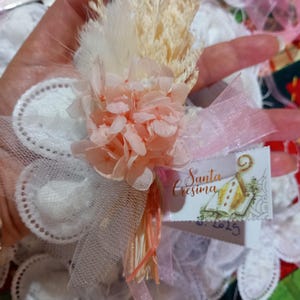 Bomboniera con confetti per matrimoni, cresima, comunione o battesimo fiori veri, fatte a mano