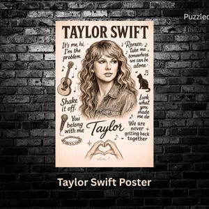 Taylor-Inspired Retro Wall Art | Vintage Style Pop Star Poster | Swiftie Home Decor Gift