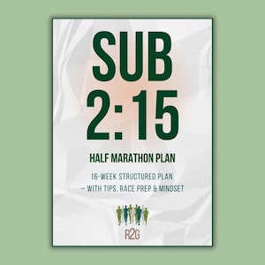 Sub 2:15 Half Marathon Training Plan PDF – 16 Week Structured Program + Printable Tracker