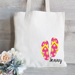 Girls Weekend Tote Bag, Beach Bag for Girls, Gift for Girls, Flip Flop Tote Bag, Personalized Tote Bag, Beach Tote Bag, Girls Get away