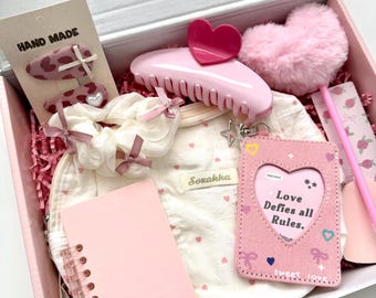Caja de regalo estética Corazón Rosa para mujeres y adolescentes - Lindo set de autocuidado kawaii - Regalo de San Valentín para ella - Cumpleaños, Amistad