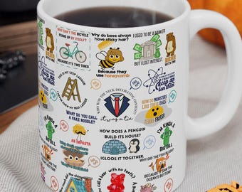 Dad Jokes Funny Mug | Funny Jokes Coffee Cup, Gift for Dad, Gift for Husband