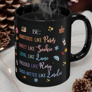 Gilmore Girl Doodle Coffee Cup, Gift for Gilmore Girl Fan, Star Hollow Coffee Mug