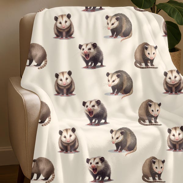Possum Plush Lightweight Blanket | Funny Blanket gift for possum lovers
