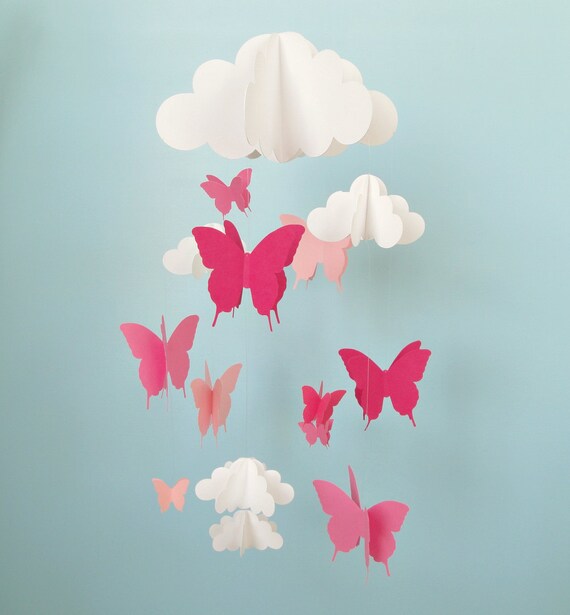 Papillon Mobile Mobile Bebe Papillons Et Nuage Mobile Etsy Papillon Mobile Mobile Bebe Papillons Et Nuage Mobile Etsy
