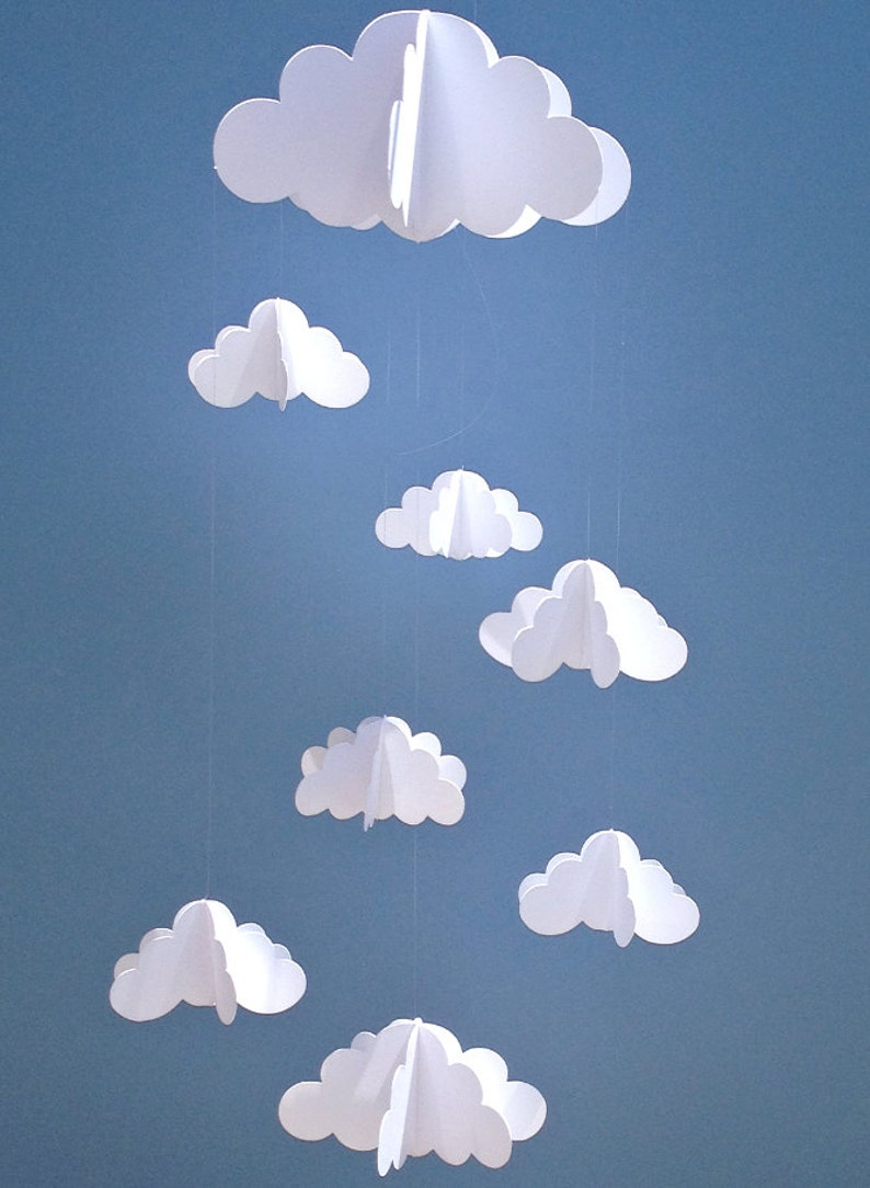 Nuage Mobile bébé Mobile pour bébé suspendu 3D papier Etsy