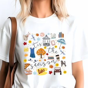 Gilmore Doodle Tshirt, Gilmore Rewatch Tee, Tis the Season Rory Lorelei Shirt, Gilmore Lover Gift, Autumn Cozy Star Hollow Tshirt