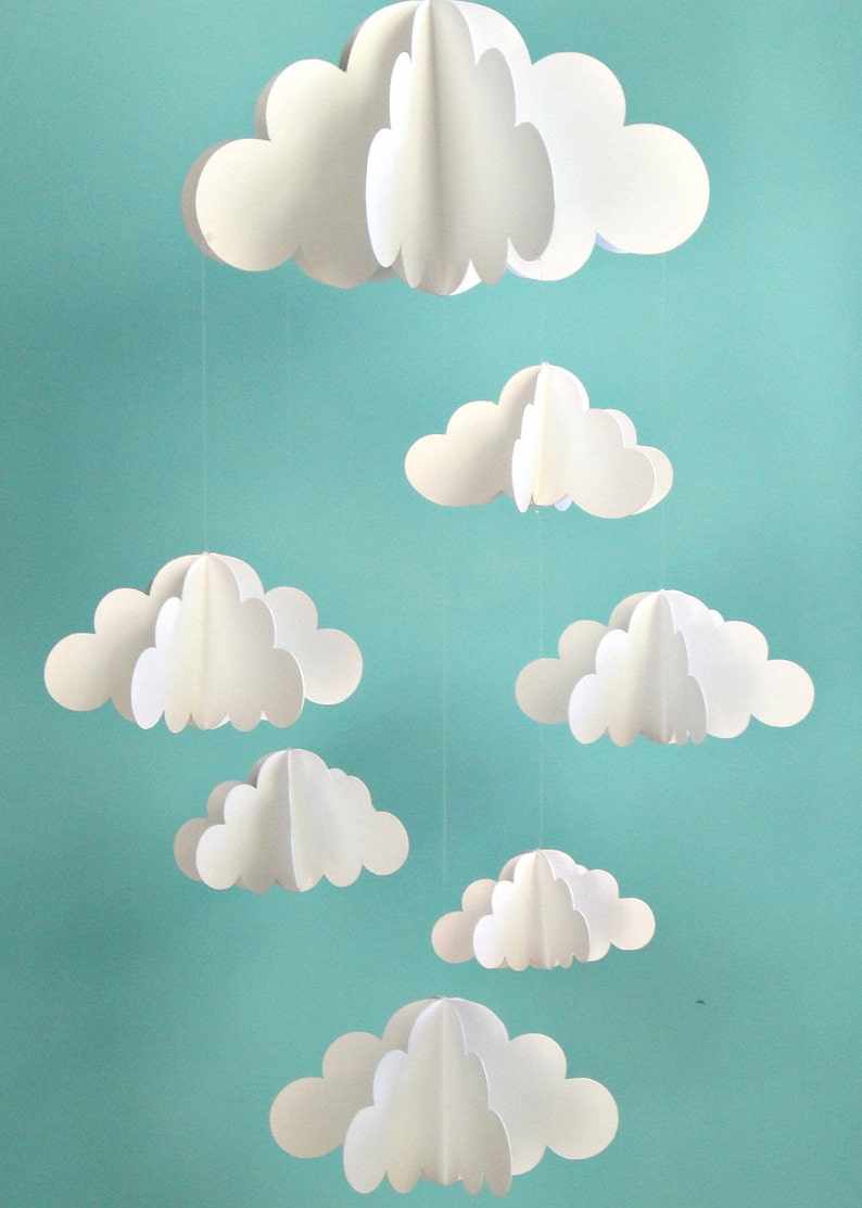 Nuage Mobile bébé Mobile pour bébé suspendu 3D papier Etsy
