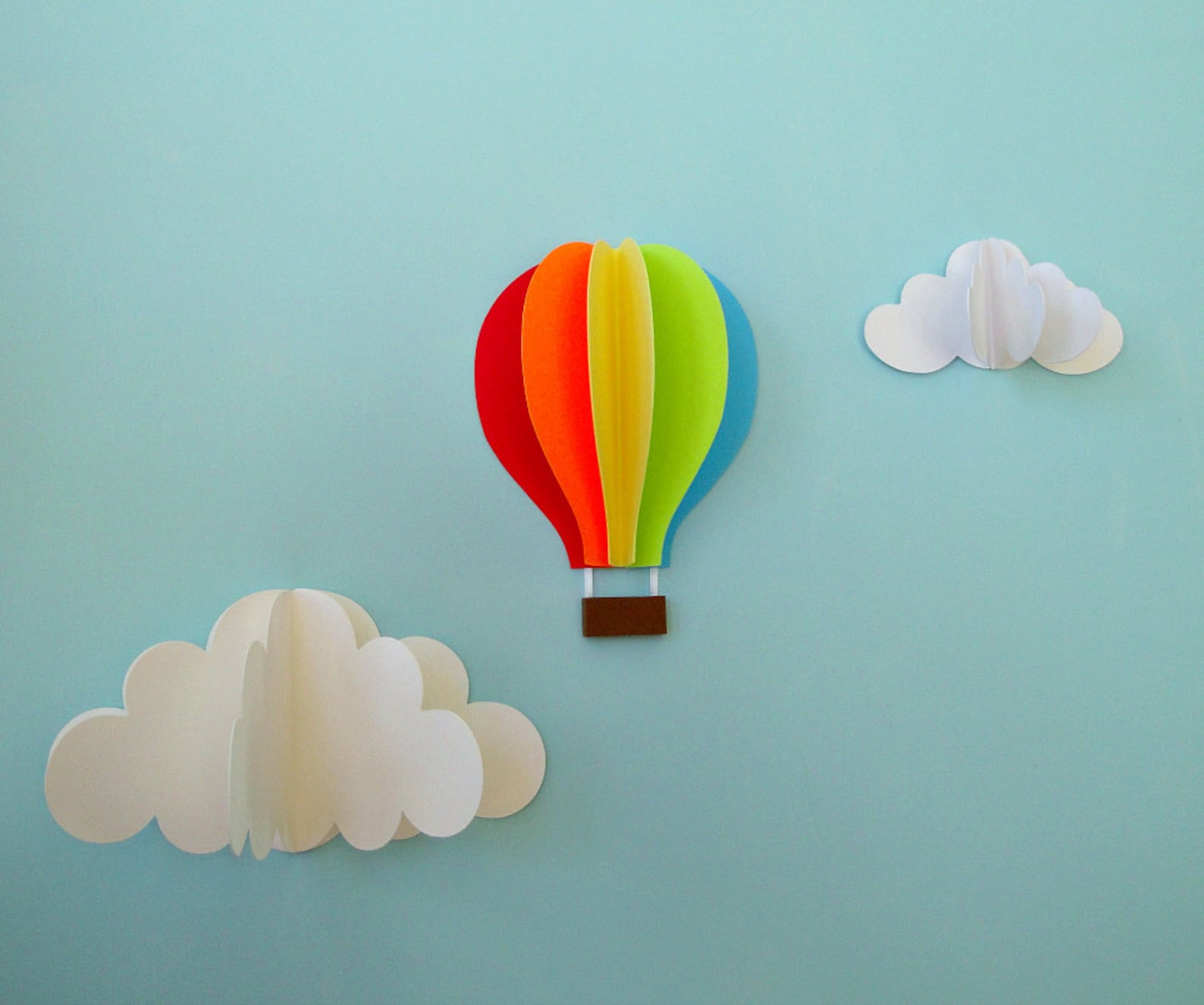 Hot Air Balloon Wall Decal Paper Wall Art Wall Decor 3D Etsy