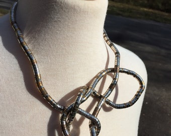 KUIYAI Bendable Snake Necklace Bracelet Wrap Bangle with Crystal Twistable Adjustable Flexible Multi-Purpose Necklace 