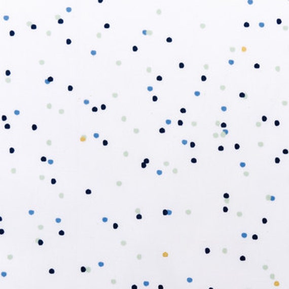 Confetti Fabric White Blue Gold by Rico Design Germany Etsy