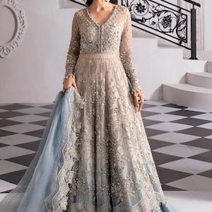 Pakistani bridal Gown, heavy bridal Anarkali, Pakistani wedding wear, Indian Bridal Anarkali Gown, Bridesmaid outfit, desi girl gift