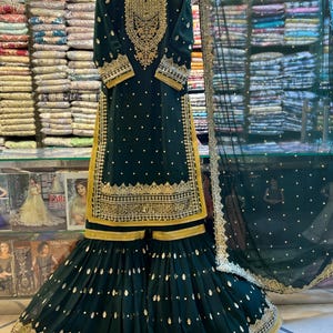 Pakistani Indian Women Grarha Suit, Hit Maria B Design, Heavy Embroidery, Hand Work, Party Wear, Full Suit, Wedding Collection.