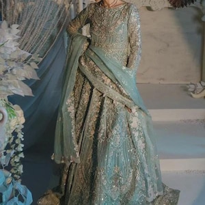 Custom Stitch | Pakistani Designer Wedding Nikah/Engagement/Walima Gown | Indian wedding Long Frock | Guest Partywear outfit | gift for her