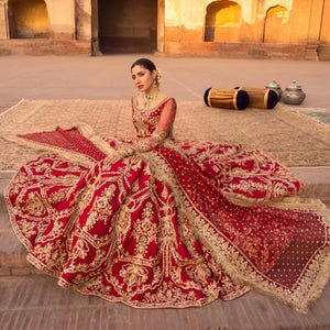Custom hand made Stitched Designer wear Pakistani Indian Wedding Collection Formal Dress Ready to Wear Heavy light Embroidered Traditional