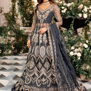 Custom hand made Stitched Designer wear Pakistani Indian Wedding Collection Formal Dress Ready to Wear Heavy Embroidered Traditional Dress