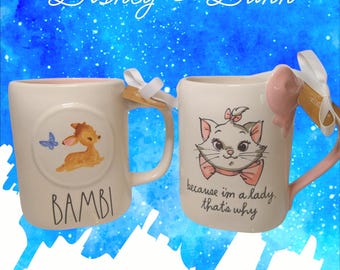 Rae Dunn DISNEY BAMBI or MARIE The Aristocats Mugs