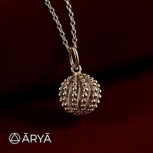 Textured Silver Ball Pendant Necklace – Modern Sterling Silver Beaded Jewelry Gift for Birthday or Everyday Wear