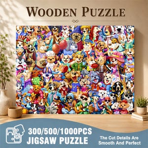 1000 ピース 犬 イラスト パズル Dog jigsaw - 日本