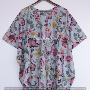 Cotton Kaftan Dress: Floral Boho Maxi - Beach Cover Up