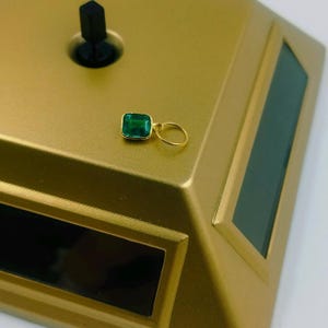 Zambian emerald charm 14k solid gold charm pendant Dainty delicate handmade charm May birthstone Gift for her bezel setting charm