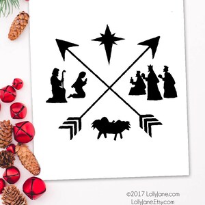 Printable Art Nativity Silhouette | Christmas art | Christmas decor | Nativity art | Digital print | Nativity Digital Art