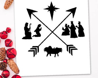 Printable Art Nativity Silhouette | Christmas art | Christmas decor | Nativity art | Digital print | Nativity Digital Art