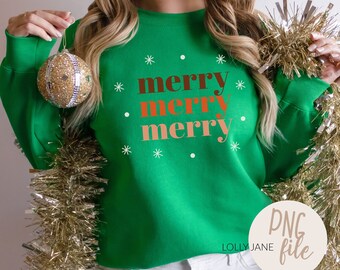 Merry Merry Merry PNG, Merry png, Cricut PNG Sublimation, Christmas, PNG cut file, Merry Merry Merry Retro Png, Christmas PNg, ChristmasPNG