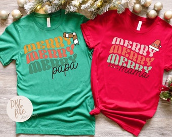 Merry Papa Merry Mama PNG, Parents Couples Christmas shirts png, Cricut PNG Sublimation, Couples Christmas PNG, Parents Christmas Png, png