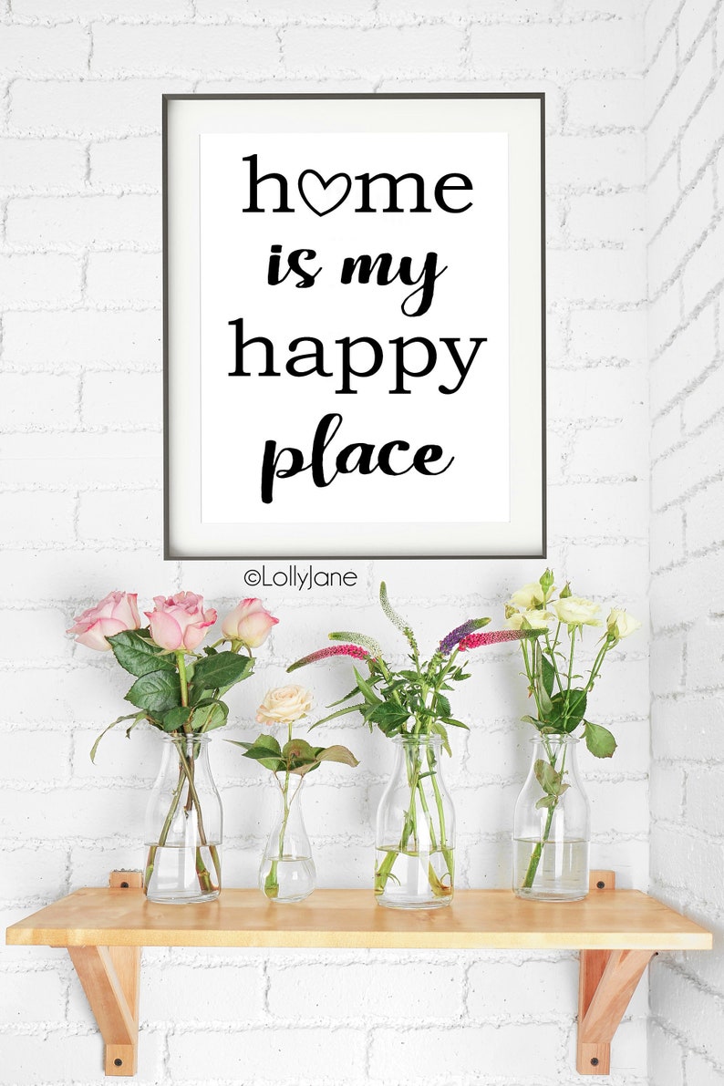 Home is My Happy Place print home decor printable art Etsy