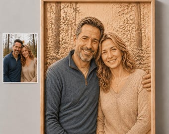 Retrato familiar personalizado a partir de una foto, grabado en madera personalizado, recuerdo familiar de madera hecho a mano, regalo conmemorativo, regalo de aniversario.
