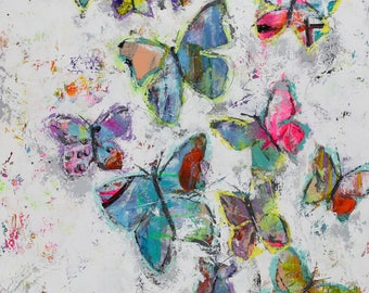 Butterfly, canvas, painting, abstract art, canvas print, Becoming Free