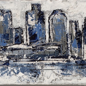 Nashville skyline painting, abstract skyline, canvas print, Nashville Skyline with Convention Center, Tennessee, Music City, Nashville print
