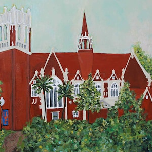 University of Florida, century tower, auditorium, gift, canvas, art, graduation gift, college campus, UF, college grad gift