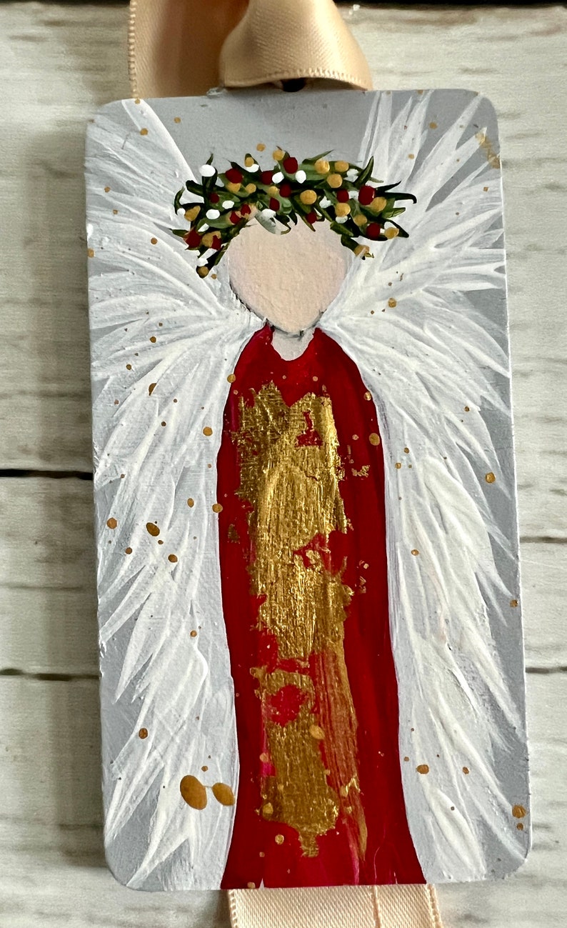 Angels, ornament, hand made, Hand painted, tree decor, Christmas, decor, garden angel, remembrance, gift, thank you, love, peace image 5