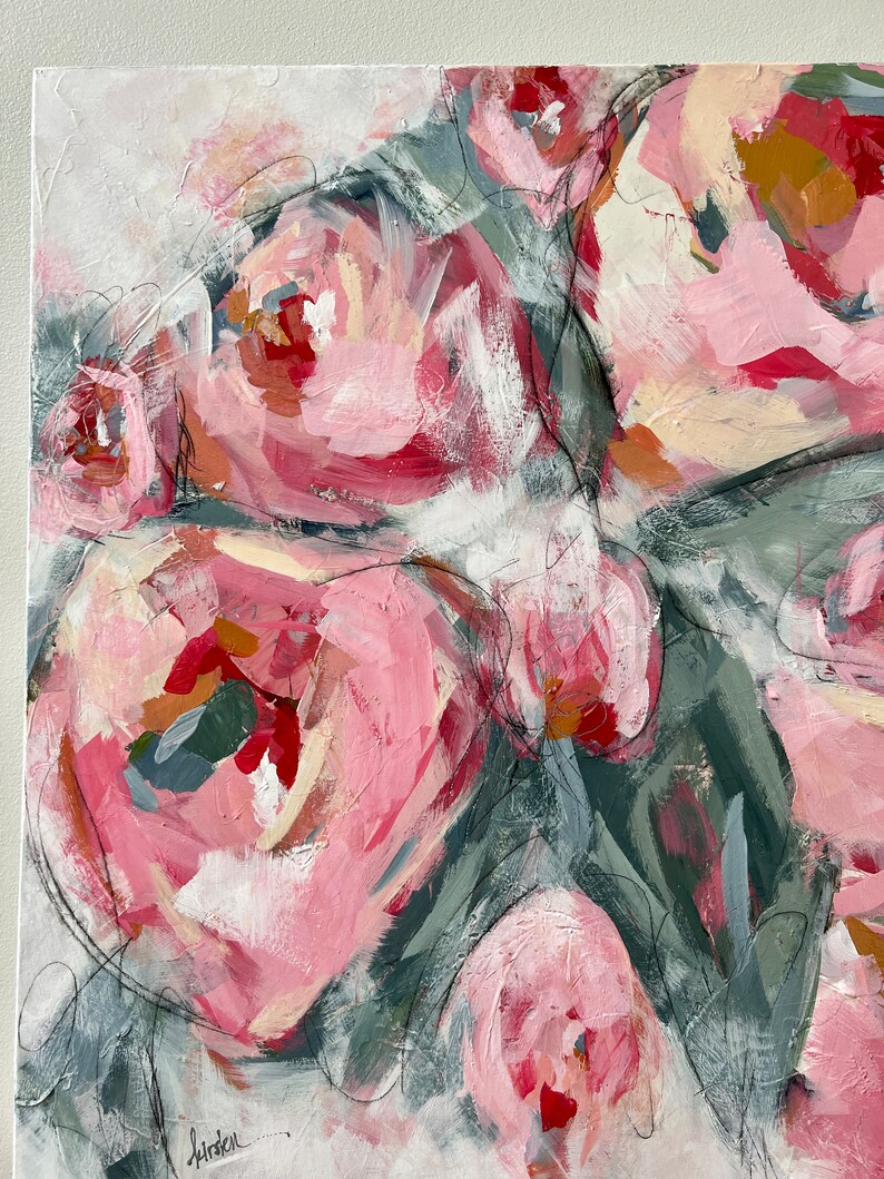 Abstract Floral Painting Original Art Fine Art Modern Etsy