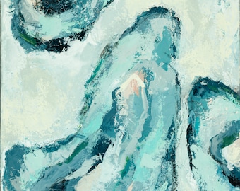 Oyster Shell Canvas Print: Abstract Coastal Art
