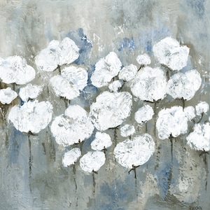 Cotton Field Abstract canvas, painting, abstract art, canvas print, Snowy Mississippi Summer
