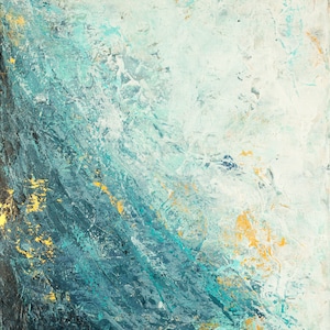 "abstrakte Kunst auf Leinwand, türkis, türkis, ""Saturated"""