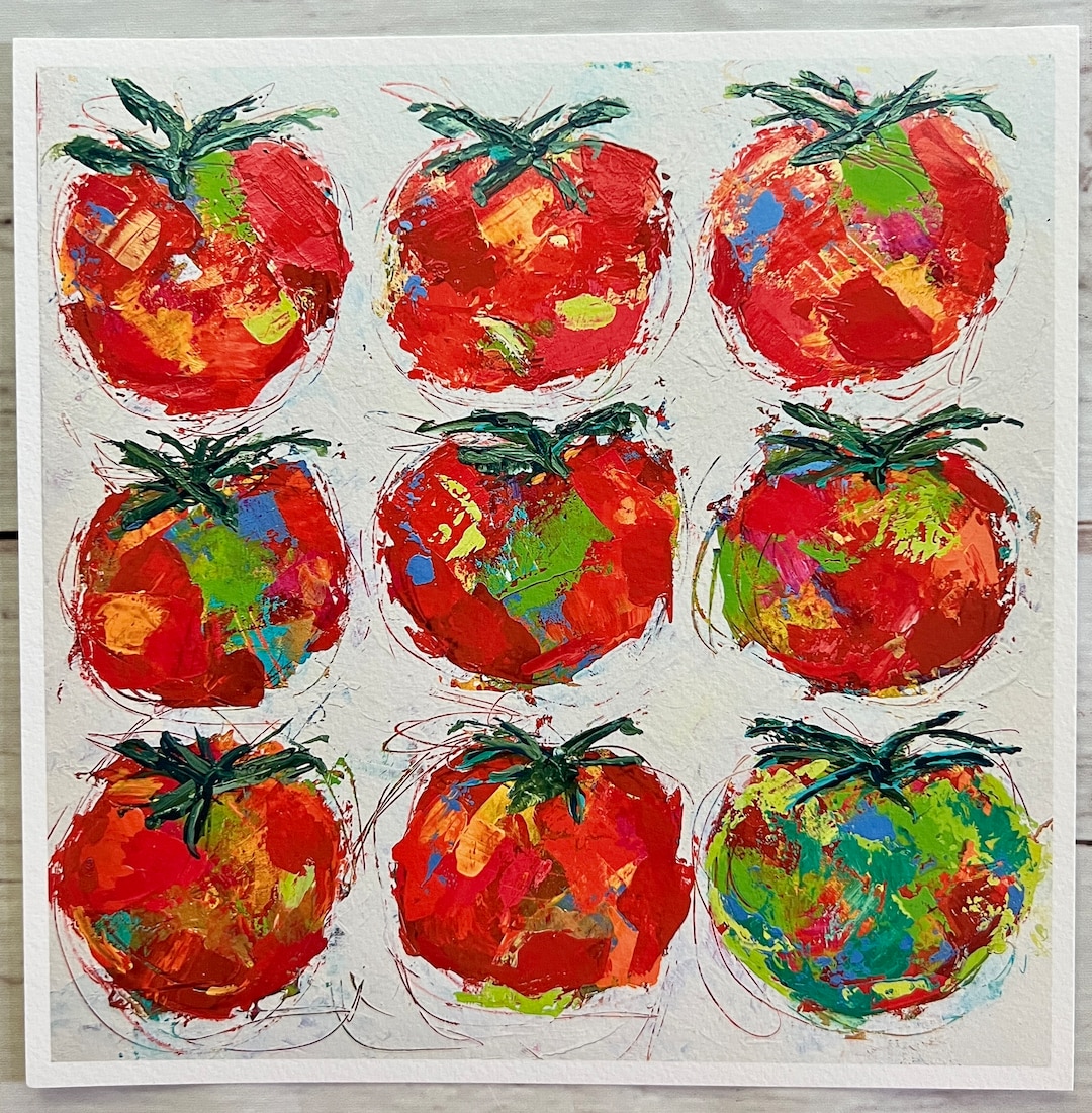 Abstract Tomato Art Print: Colorful Kitchen Decor (10x10) - Etsy