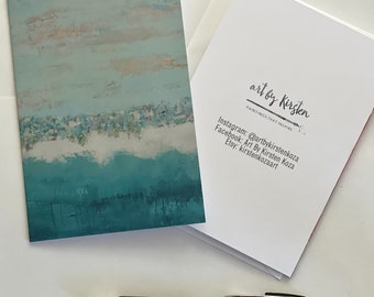 Abstract, Coastal, Seaside, Note Cards, art print card,  stationery, note cards, gift, teacher, friend, thank you
