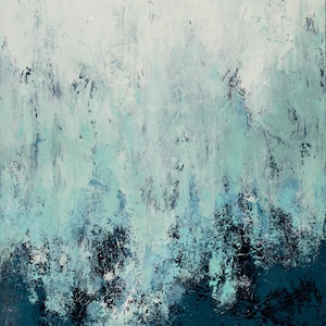 Coastal art, Beach, Indigo, painting, water, abstract art, canvas print, Undertow
