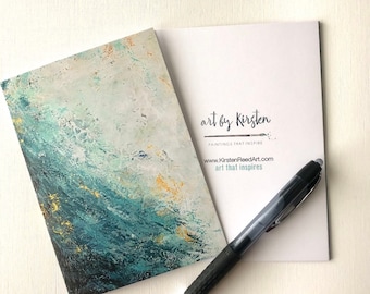 Abstract, Coastal, Seaside, Note Cards, art print card,  stationery, &quot;Saturated&quot;